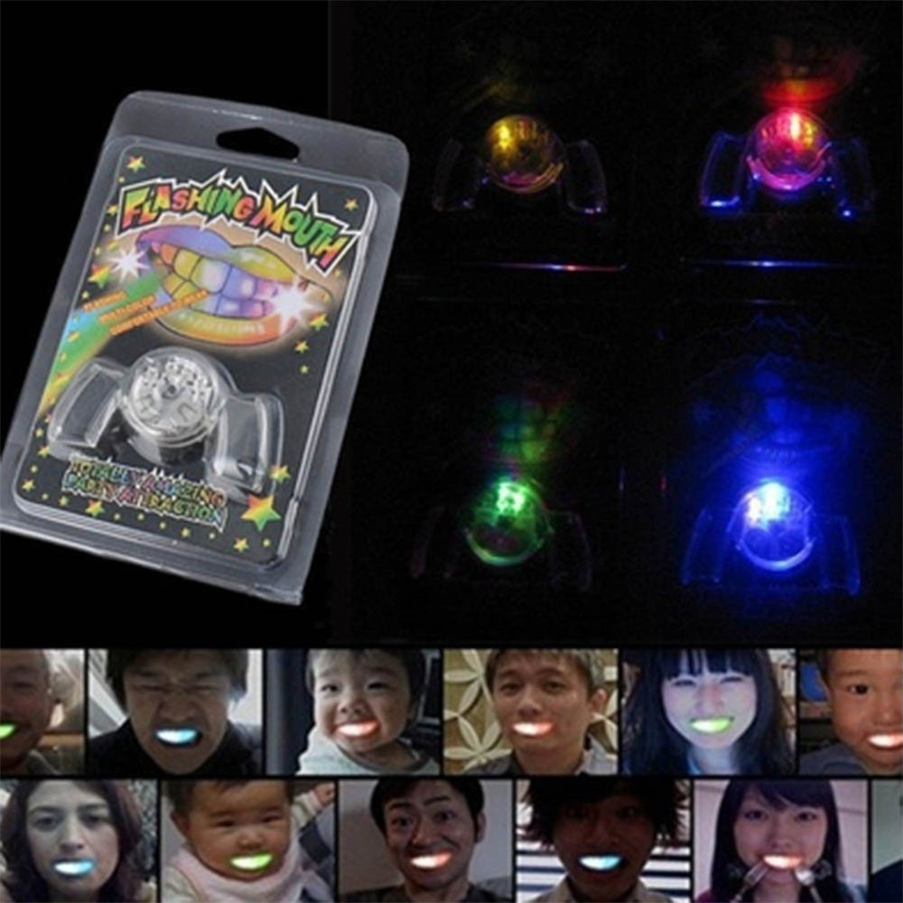 luminescent toys Flashing LED Light Up Mouth Braces Piece Glow Teeth For Halloween Party Rave Funny Gift Z0301