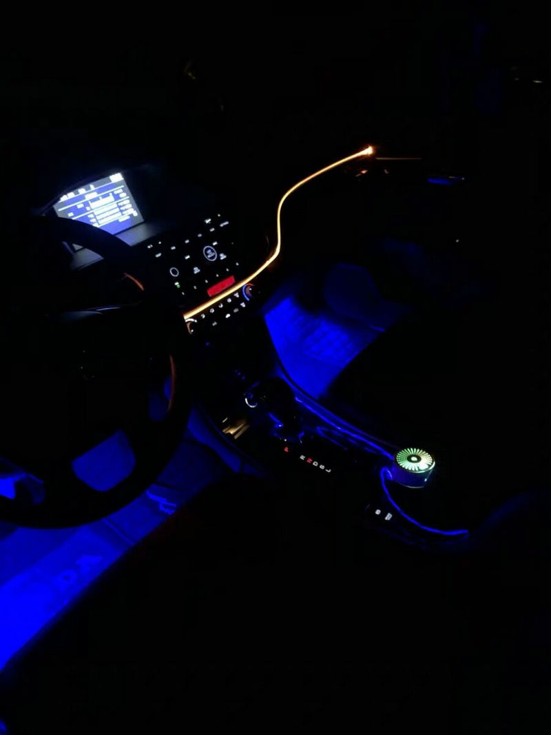 Soft Dia.3mm Black T-type Invisible Skirt Side Glow Fiber Optic Cable Car Pickup light DIY w/side ribbon Interior PMMA Mount RGB