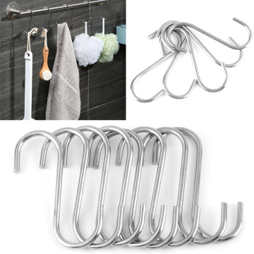 5PCS S Shaped Stainless Steel Clasps Hook Kitchen Household Hanger Storage Holders Rails S Shaped Organizer Home Accessories