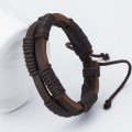 New Fashion Charm Leather Men's Bracelets Popular Alloy Bangles Courage DIY Weave Wrap Bracelets Black color !