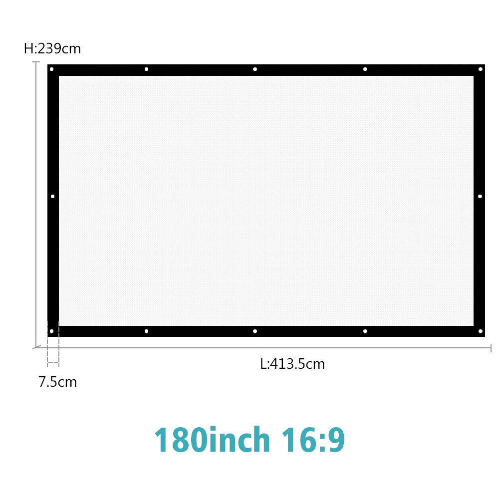 AAO 16:9 Projector Screen 180 200 250 300 inch HD Matt White Anti-crease Projection Screen Wall mounted Home Theater Big Canvas