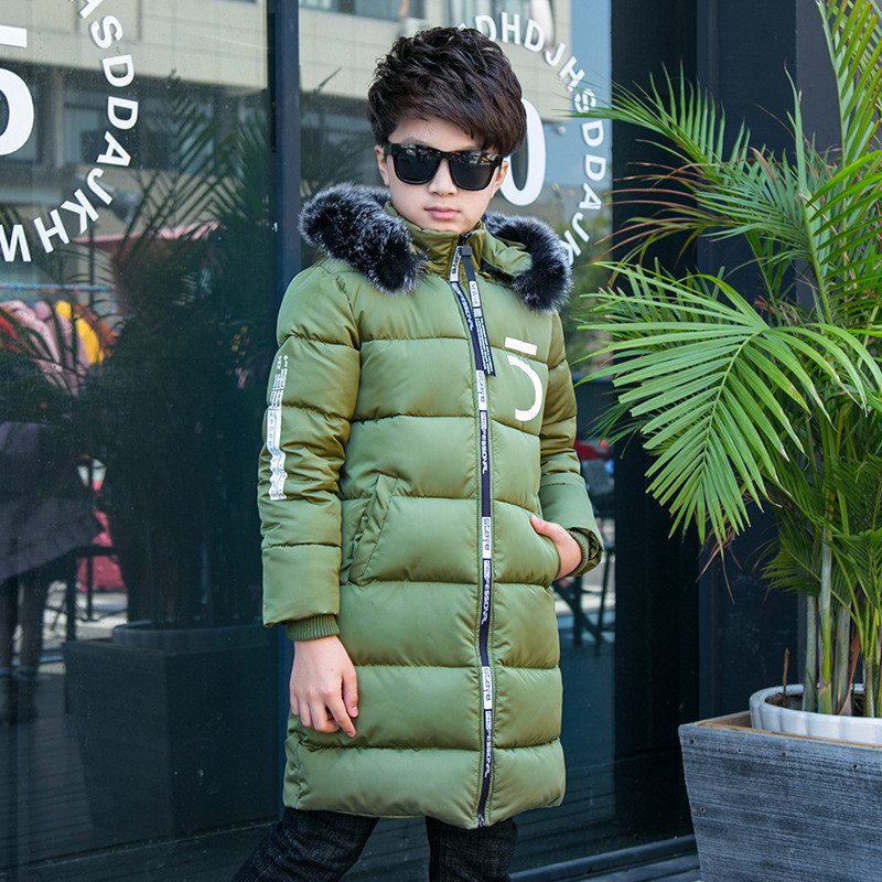 Boys Cotton Winter Fashion Fur Collar Sport Jacket Outwear Children Cotton-Padded Jacket Boys Warm Coat