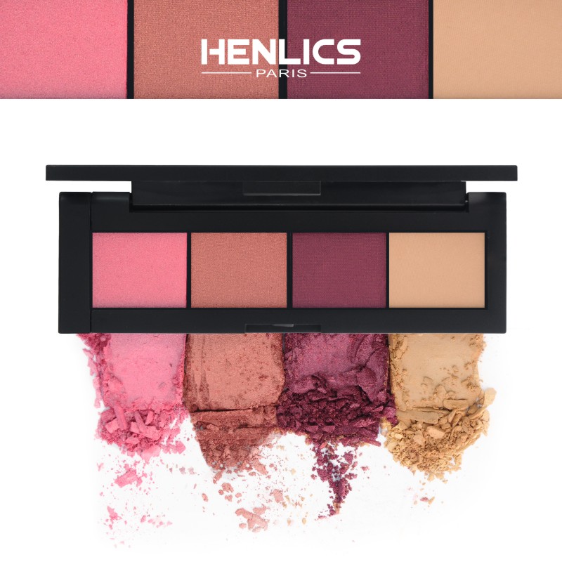HENLICS Shimmer eye shadow palette easy to wear long lasting 4colors matte Eyeshadow pallete Cosmetic professional shadows