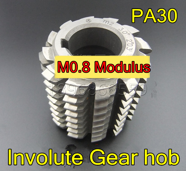 M0.8 Modulus PA30 degrees HSS Involute Gear hob 50x40x22mm Gear cutting tools Free shipping