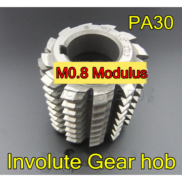 M0.8 Modulus PA30 degrees HSS Involute Gear hob 50x40x22mm Gear cutting tools Free shipping