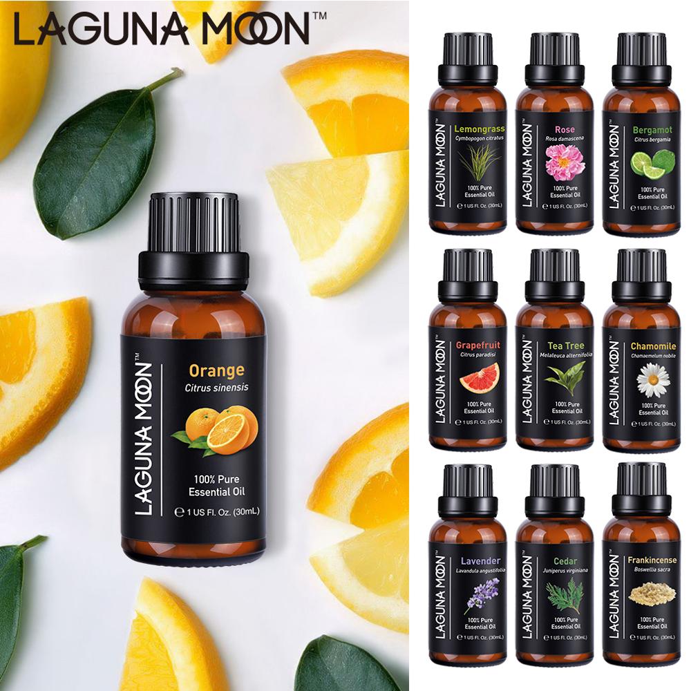 Lagunamoon Essential Oils 30ML 1OZ Rose Tea Tree Massage Humidifier Peppermint Frankincense Lavender Jasmine Oil Essential