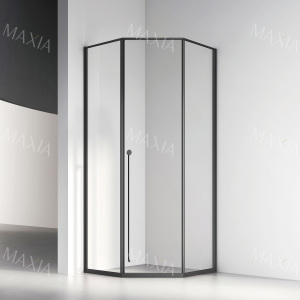 Diamond shaped inward sliding shower enclosure