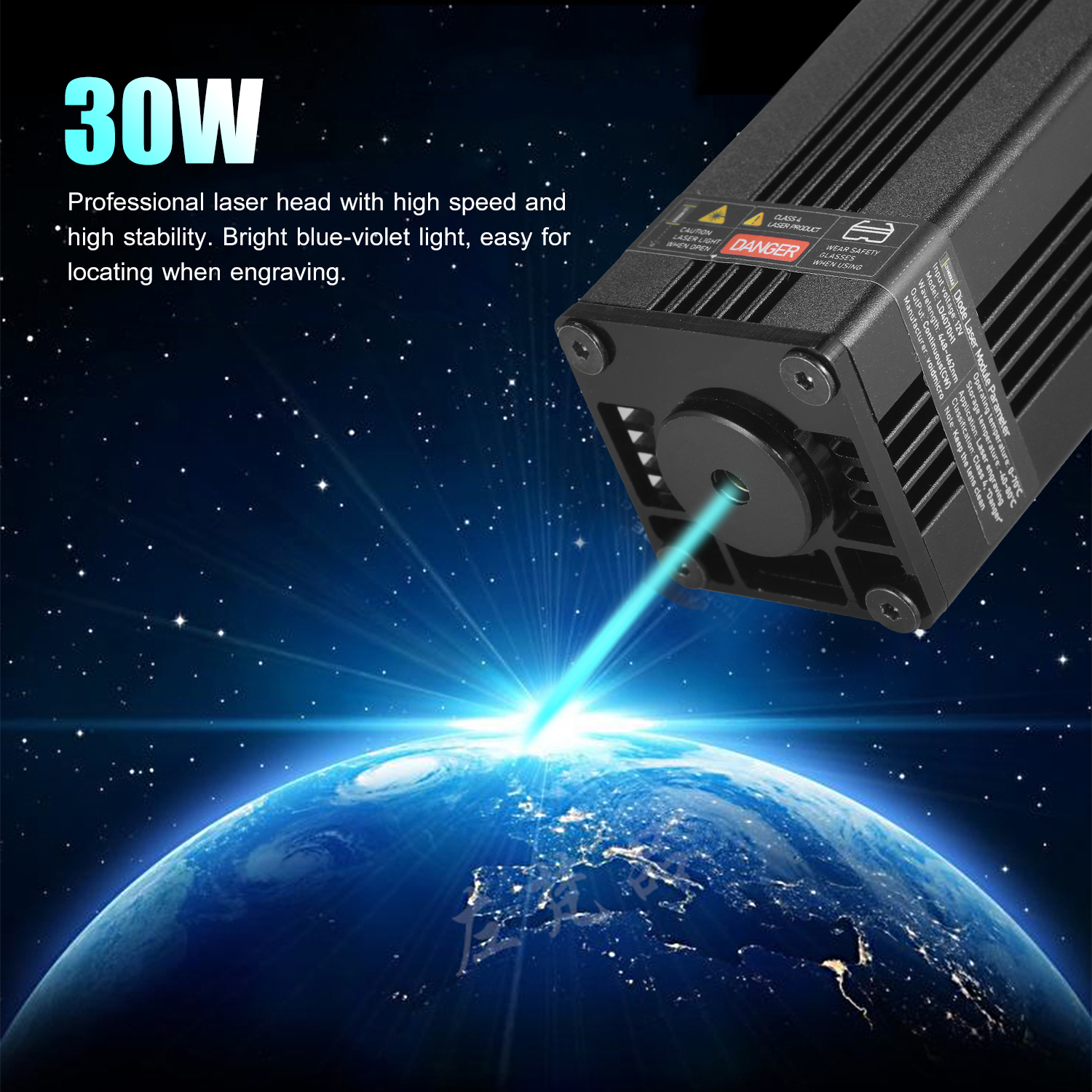 5500mW-30W 450nm Blue laser Head Laser Module For DIY Carving Engraving Machine Engraver Accessory Wood Marking Cutting Tool