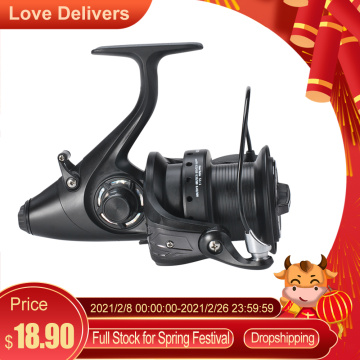 12+1 BB Carp Fishing Reel Left Right Hand Spinning Reel with Front and Rear Double Drag Fishing Reel for Saltwater Freshwater