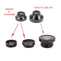 3 In 1 Fish Eye Lens Wide Angle Macro Fisheye Lens Zoom Lenses Kit With Clip For iPhone Xiaomi Samsung Mobile Phones Camera Lens