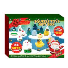 24PCS Christmas Advent Countdown Calendar High-quality Vinyl Material Anti-Stress Squeeze Toy