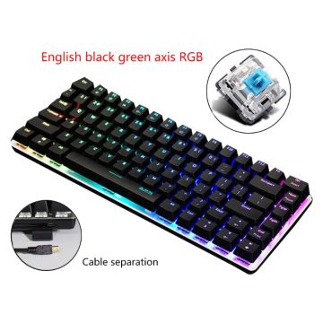 Ajazz AK33 82 Keys Mechanical Keyboard Russian/English Layout Gaming Keyboard RGB Backlight Switch Wired Keypad