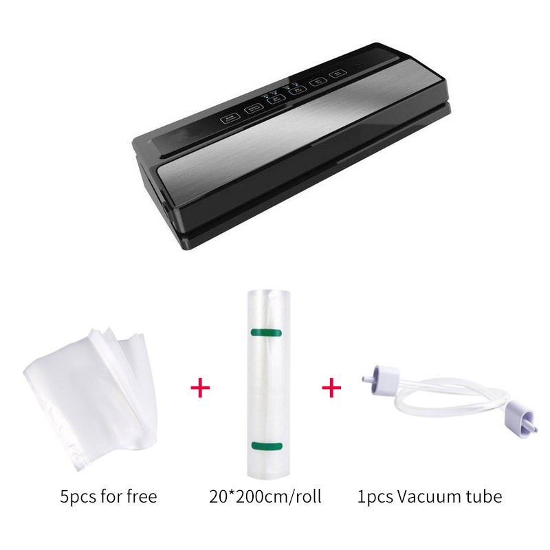 YTK Food Vacuum Sealer Packing Sealing Machine Including 5Pcs Bags and 1pcs Vacuum Bag Packaging Rolls 20cmX200cm 220V 110W