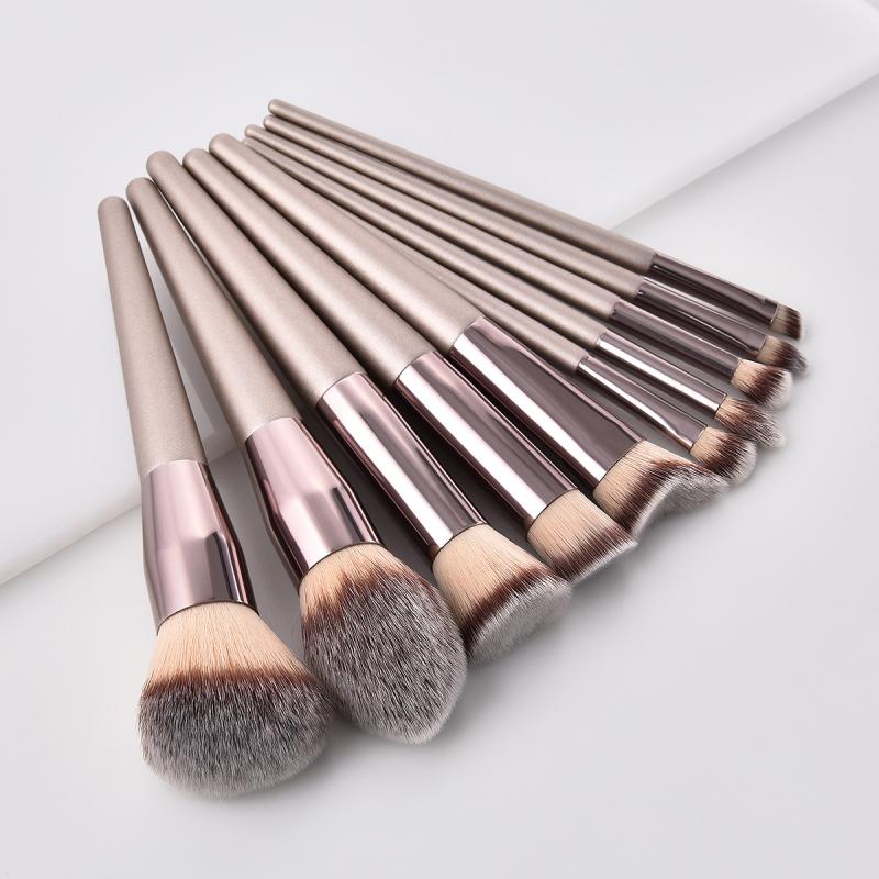 10pcs Makeup Brushes Wooden Foundation Cosmetic Eyebrow Eyeshadow Brush Makeup Brush Sets Tools Blending Brushes Makeup Kits