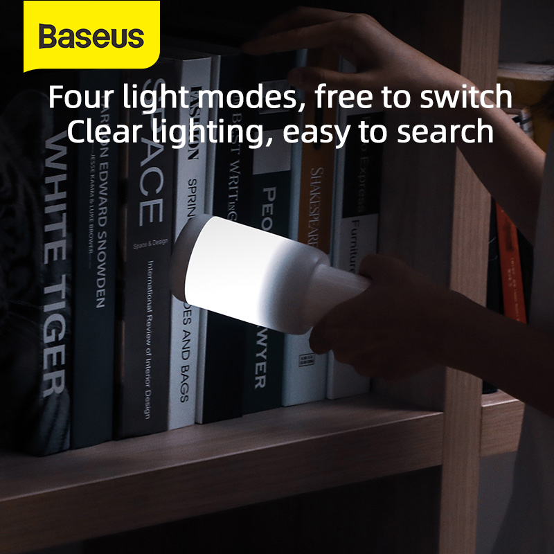 Baseus Car Emergency Light USB Gadgets Magentic Lamp for Home Camping Flashlight Auto USB Car Night SOS Light Four Light Modes