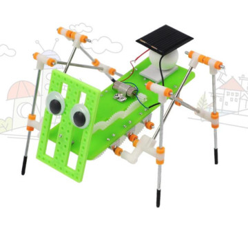 Solar toy four-leg robot educational assemble toy diy hand-made robot Model Building Kits