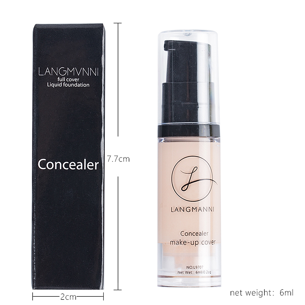 Langmanni 6 Colors Makeup Concealer Foundation Liquid Whitening Waterproof Make Up Contour BB Cream Korean Cosmetics TSLM2