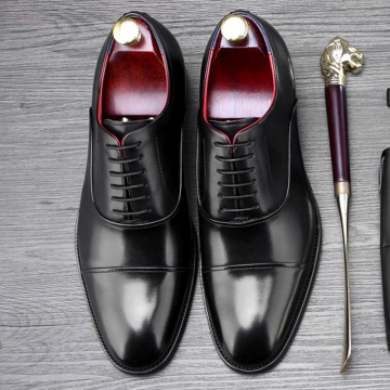 2019 Fashion Man Formal Dress Wedding Shoes Genuine Leather Quarter Brogue Oxfords Goodyear Men's Round Toe Welted Flats SS415