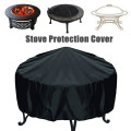 3 Sizes Waterproof Patio Fire Pit Cover Black UV Protector Grill BBQ Shelter Outdoor Garden Yard Round Canopy Furniture Covers