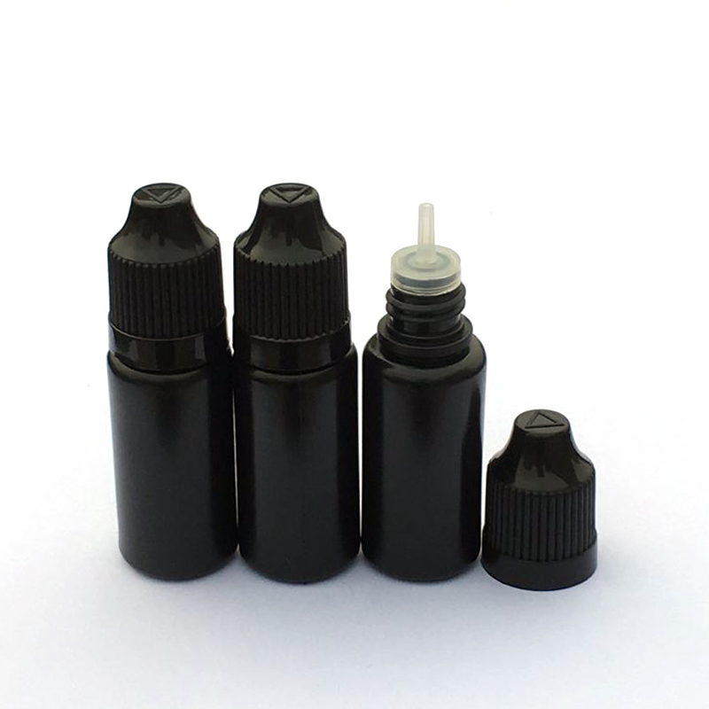 50pcs Black PE 10ml Empty Bottle Soft Plastic Bottles With Childproof Cap E Liquid Vial
