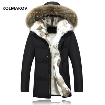 2020 winter Men and women duck down jacket men's coat parkas warm Rabbit fur collar Hooded Warm Down Coat Male Parkas men