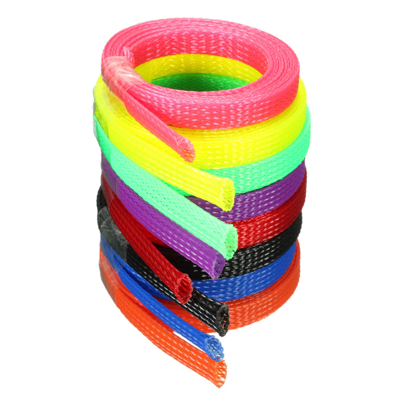 1m 8mm Braided Cable Sheathing Tidy Mesh Expandable Sleeving Cable Wire Harness Sheathing New Arrival