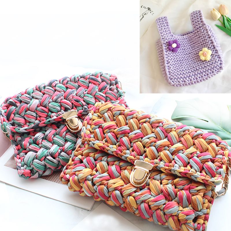 100g Woven Thread Colourful DIY Crochet Cotton Cloth Wool Yarn Hand Knit Blanket 95AA