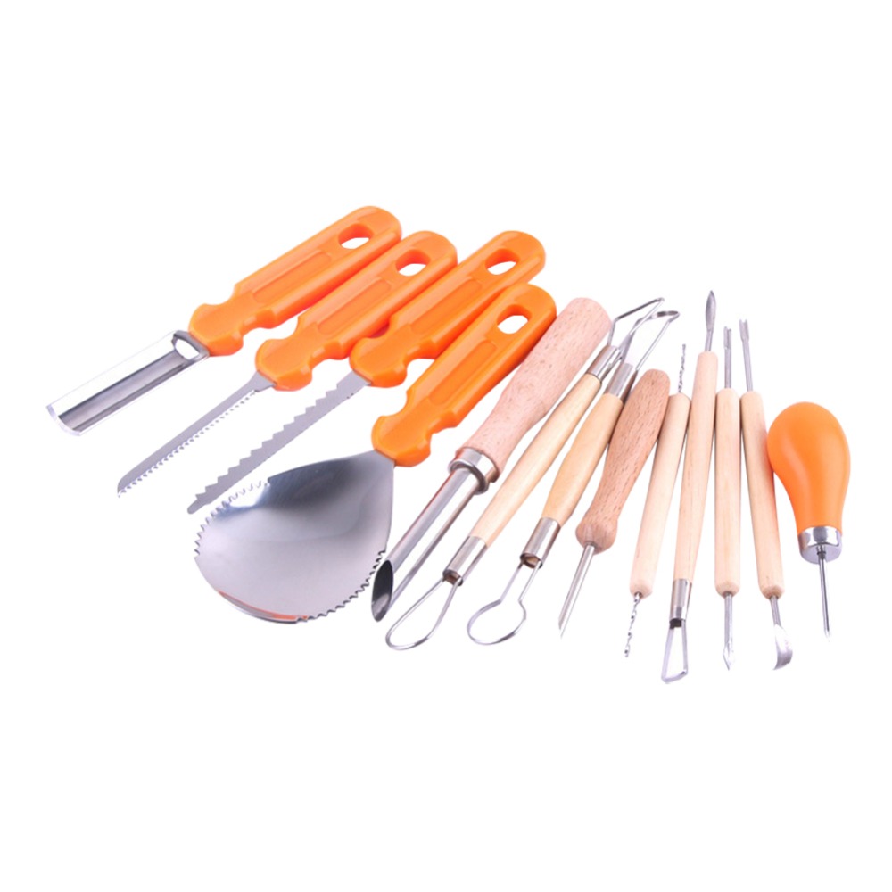 13PCS Halloween Pumpkin Cuttings Carving Kit Stainless Steel High Quality Durable Carving Tools for Fruit Vegetable With Toolkit