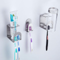 Wall Mounted Toothpaste Stainless Steel Self Adhesive Accessories Toothbrush Holder Mug Bathroom Multi-Purpose Holes Holder 3