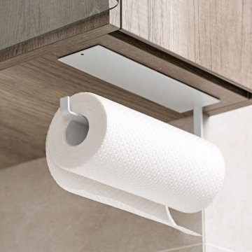 Kitchen Self-adhesive Accessories Under Cabinet Paper Roll Rack Towel Holder Tissue Hanger Storage Rack for Bathroom Toilet 1pcs