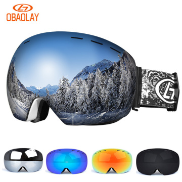 OBAOLAY Ski Goggles Double Layers UV Protection Anti-fog Big Ski Mask Glasses Snow Snowboard Goggle Men Women snowmobile Eyewear