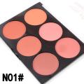 MISS ROSE Six Color Blush Makeup Cosmetic Natural Girls Women Blusher Powder Palette Charming Cheek Color Cosmetic