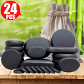 24pcs/set Hot Massage Energy Body Basalt Stone set Beauty Salon SPA with Thick Canvas Heating bag healthcare back pain relieve