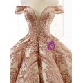 vestidos de 15 años Quinceanera Dresses with Rose Gold Sequin Applique Sweet 16 Dress Off the Shoulder Pageant Gowns