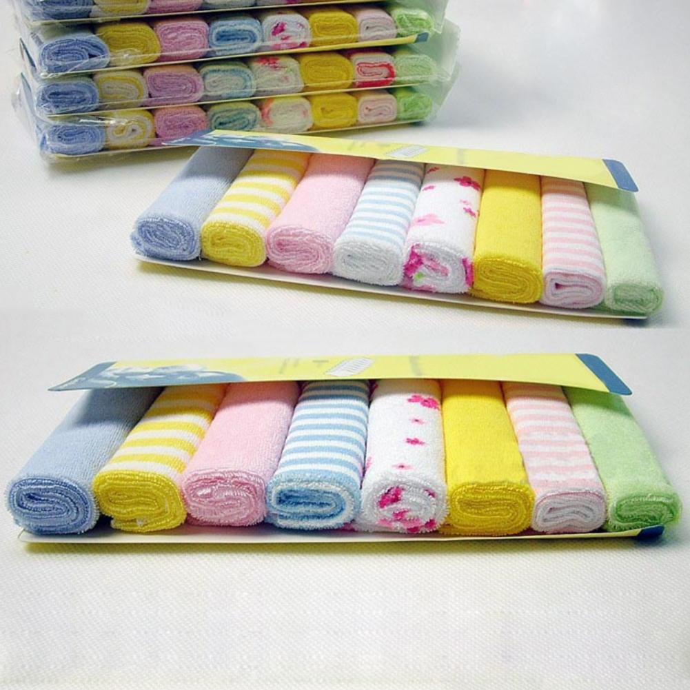 8pcs/pack Muslim Cotton Newborn Baby Towel Baby Wash Cloth Square Handkerchief Saliva Bib Care Towel Baby Wash Towel Newborn