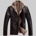 New Men's Leather Jacket Men Coats 6xl Brand High Quality Natural Sheep Skin Outerwear Men Business Winter Faux Fur Male Jackets