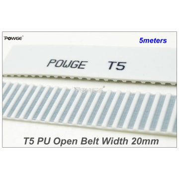 POWGE 5meters T5 Open-End Timing Belt T5-20 Width=20mm PU With Steel Core T5 20 AT5 Belt Fit T5 Timing Pulley For CNC RepRap