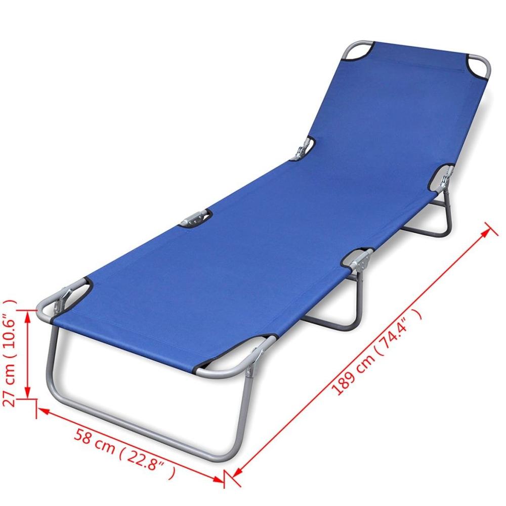 [AU Warehouse]Furniture Folding Sun Lounger Powder-coated Steel Blue