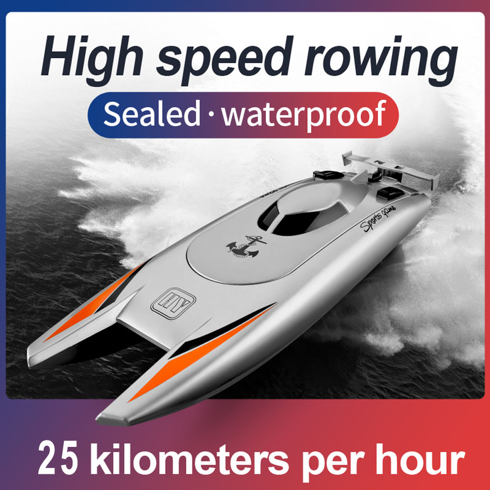 RC Boats 25KM/H High Speed Racing Boat 2 Channels Remote Control Boats for Pools Racing Boat Toys Gift for Kids Adult