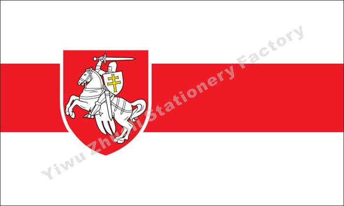 Belarus White Knight Pagonya Flag Belarusian 150X90cm (3x5FT) 120g 100D Polyester Double Stitched High Quality Free Shipping