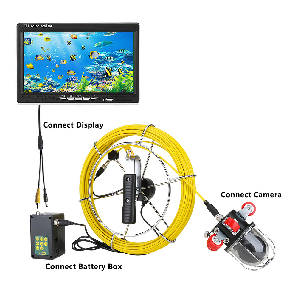 9 inch Pipe Inspection Video Camera Drain Sewer Pipeline Industrial Endoscope support 360 Degree Rotating Camera 30M