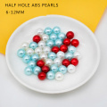 6mm 8mm 10m 12mm round Color Half Drilled hole loose beads ABS Imitation Pearl Acrylic pearls for Jewelry Making Earring craft