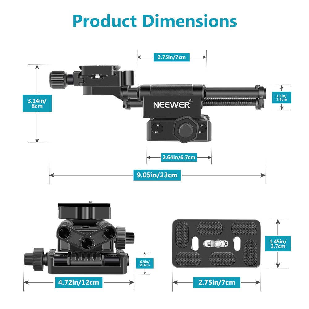 Neewer Pro 4-Way Macro Focusing Focus Rail Slider with 1/4-Inch Quick Shoe Plate For Canon Nikon Pentax Olympus Sony and Other