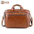 JOYIR Men's Briefcases Genuine Leather 17" Laptop Bag Large Capacity Business Messenger Bags Office Male Tote Travel Handbag