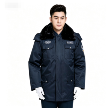 Security Winter Coat Reflective Warm Long Coat