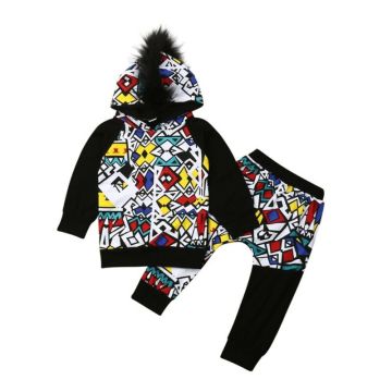 1-5Y Fashion Baby Boy Tracksuit Clothes Sets Long Sleeve Hooded Shirt Tops Pants Trousers Outfits Sets Clothes 2PCS