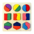 Wooden Geometric Shapes Math Toys Montessori Puzzle Sorting Math Bricks Preschool Learning Educational Game Children Kids Toys