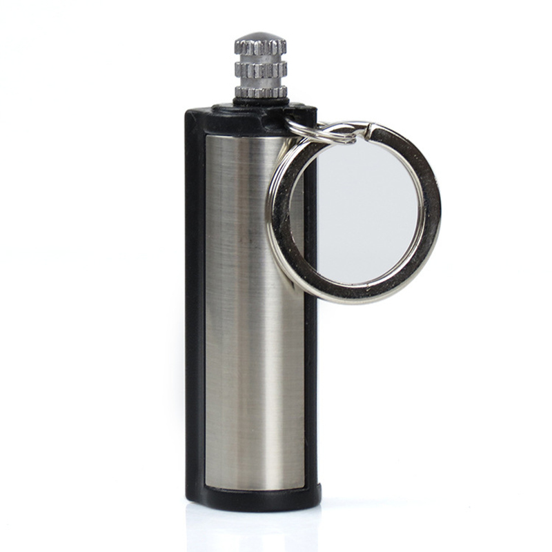 Mini cylindrical appearance metal million matches kerosene flint lighter kerosene outdoor camping creative lighter