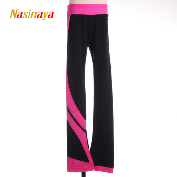 Customized Figure Skating pants long trousers for Girl Women Training Competition Patinaje Ice Skating Warm Fleece Gymnastics 35