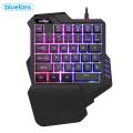 G92 35 Keys Wired Gaming Keypad Keyboard with Wrist Pad with LED Backlight 35 Keys One-handed Membrane Keyboard for LOL/PUBG/CF